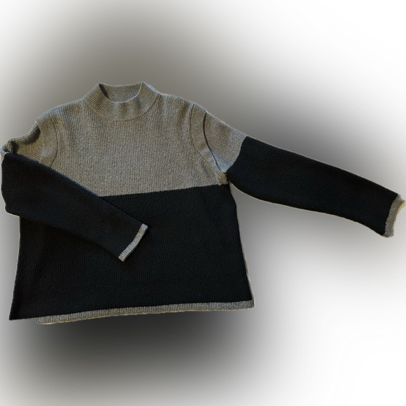 Halogen Grey Black Colorblock Long Sleeve Mock Neck Pullover Sweater Sz XXL New - Picture 4 of 4